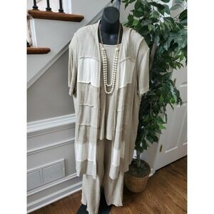 Jessica Howard Cream Rayon & Cotton 3 Piece Set